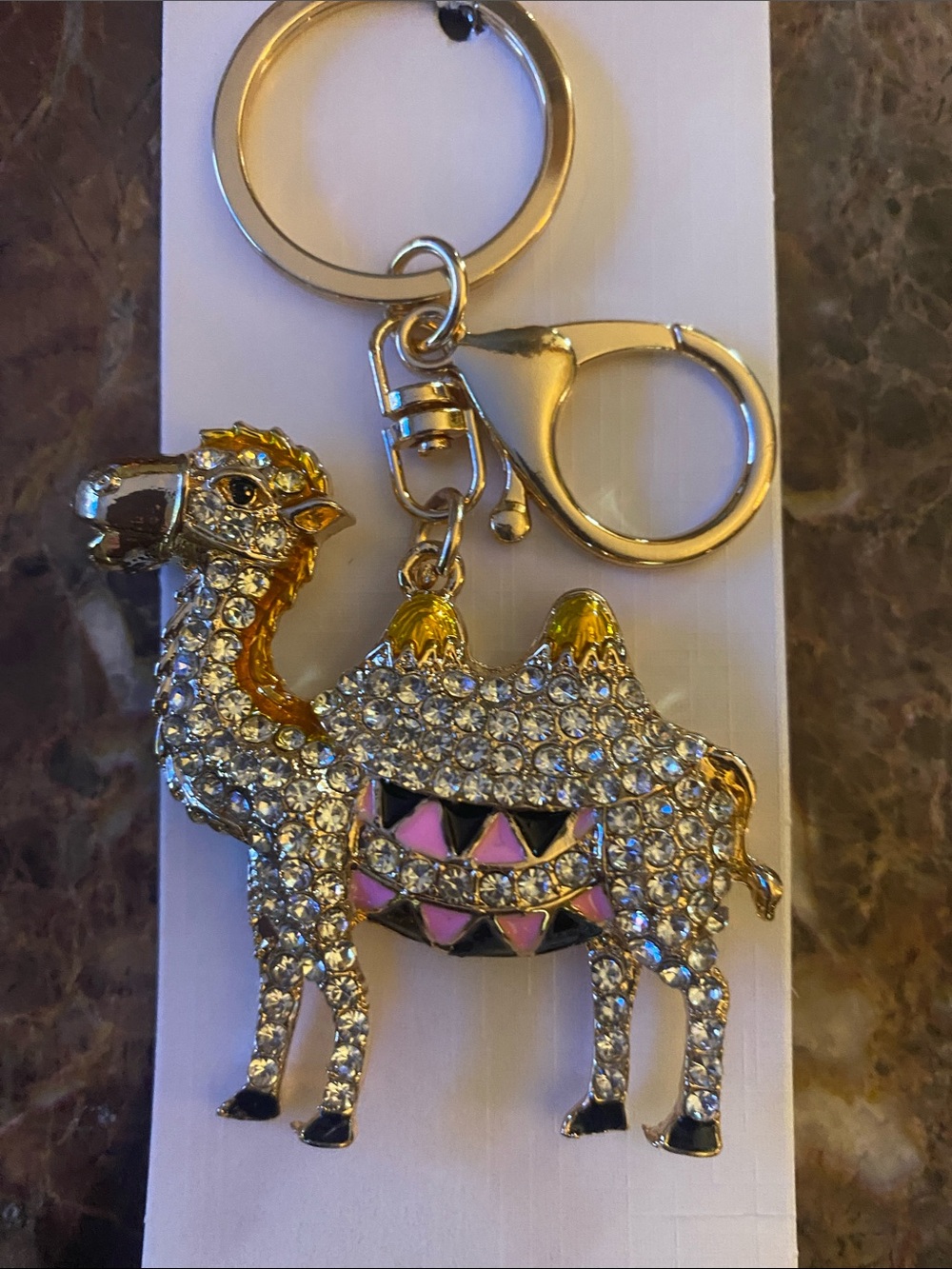 Gold Tone Camel Keychain Bag Charm Fashion Jewelry New With Tags